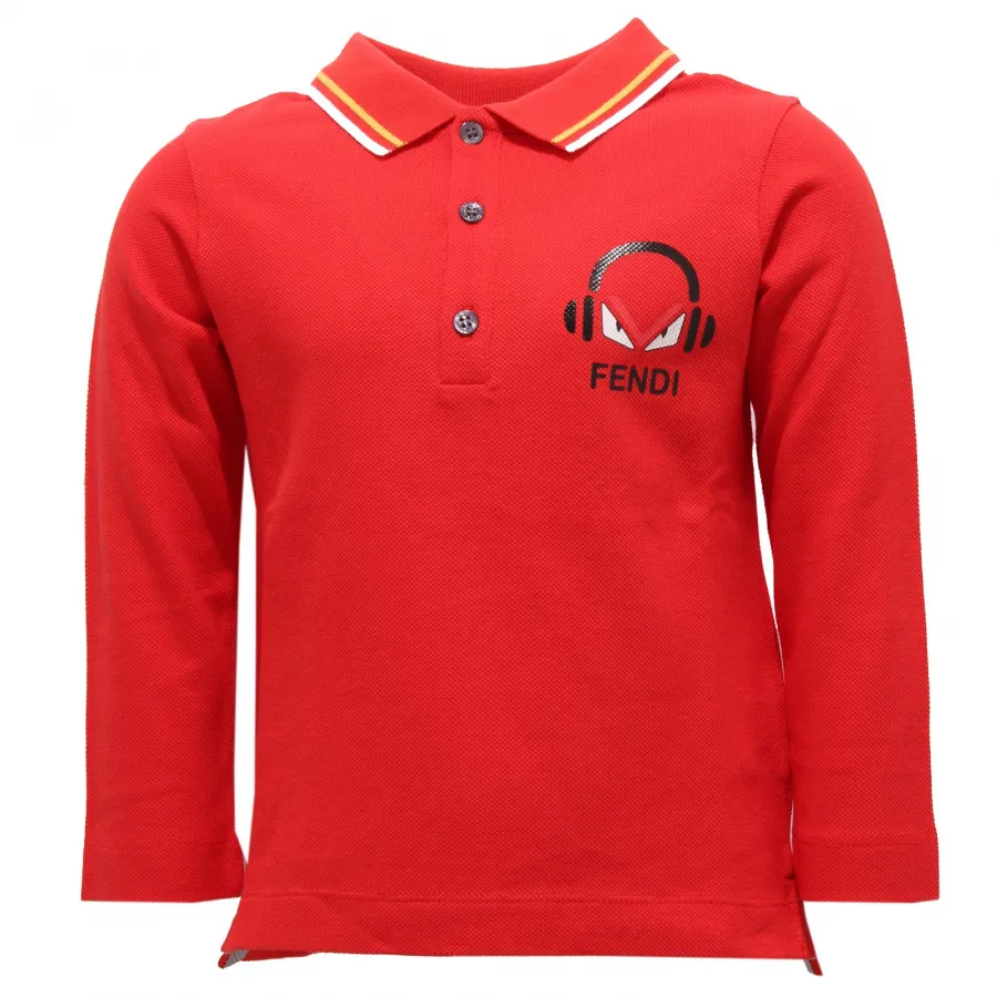 2380V polo bimbo FENDI red polo t-shirt cotton kid