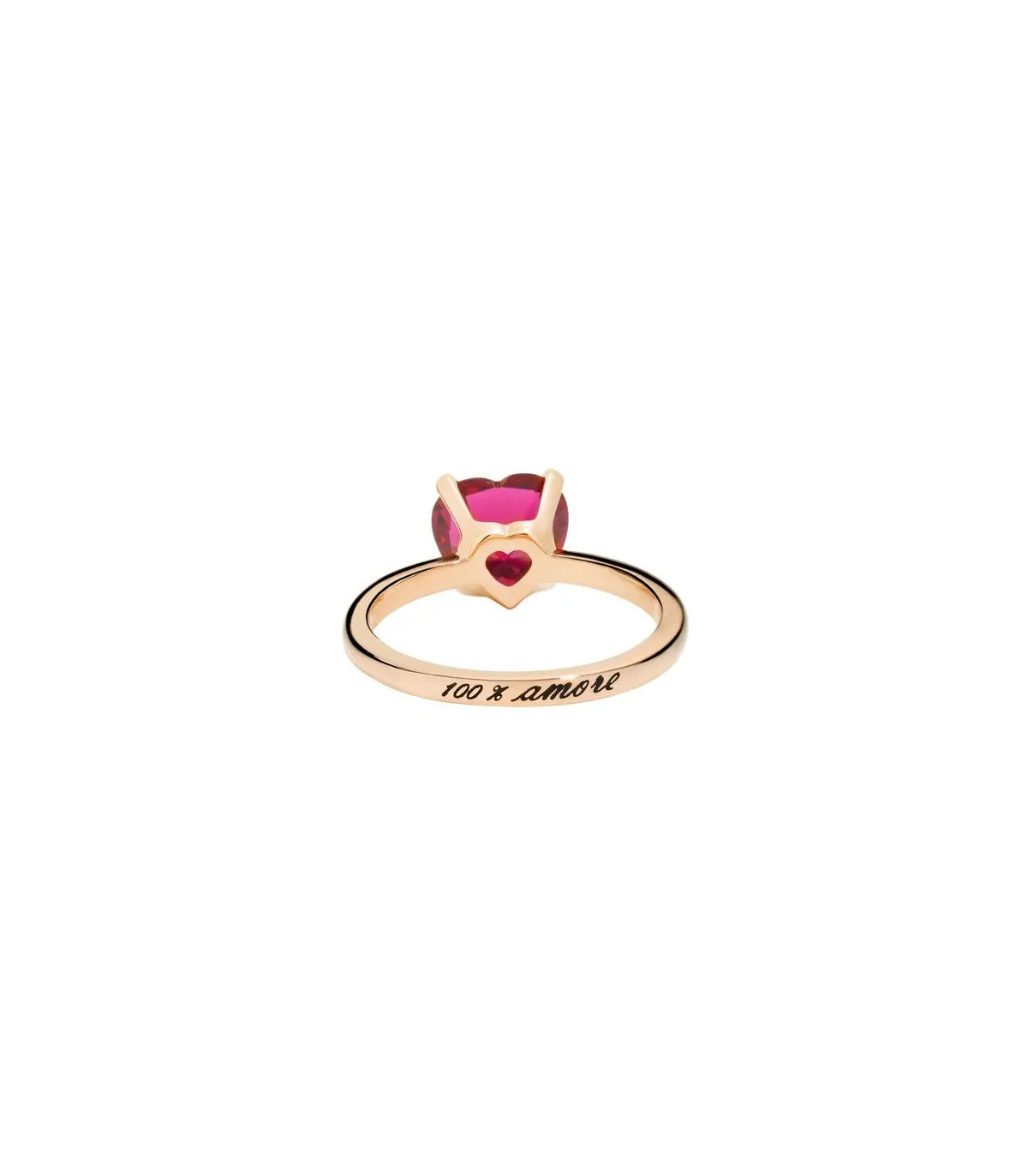 Anello Dodo 100 Amore Oro Rosa 9kt Rubino Cuore DAB1006100AM0009R