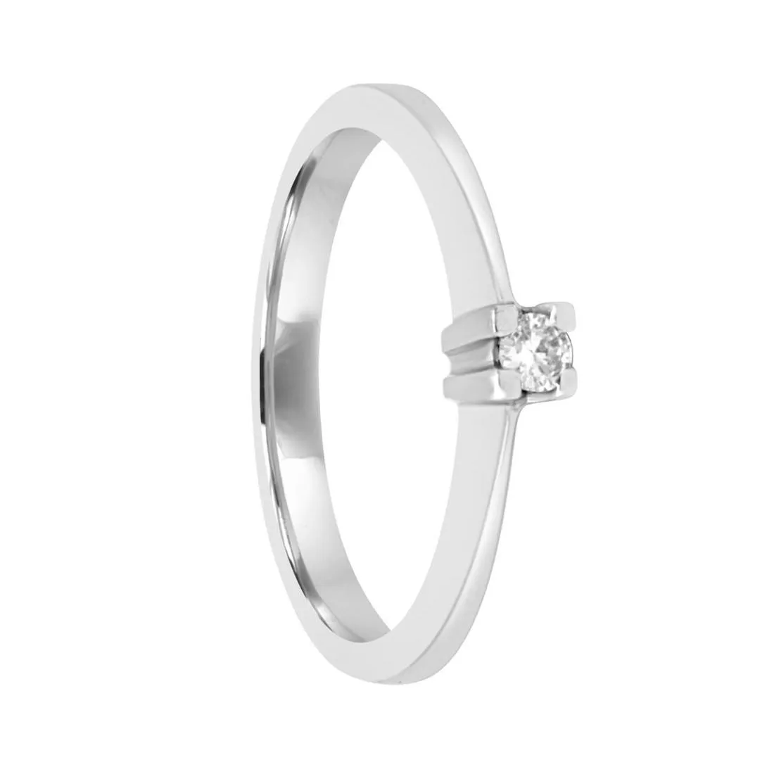 Anello in oro bianco con diamante, misura 13