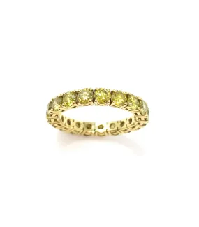 Anello Raggi Donna Fedina Girodito Oro Giallo 18kt Diamanti Gialli 2,61 ct