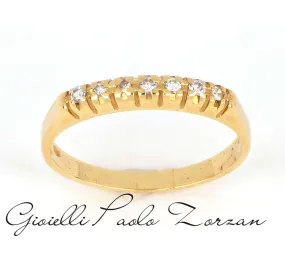 Anello riviere in oro giallo e zirconi AN-25
