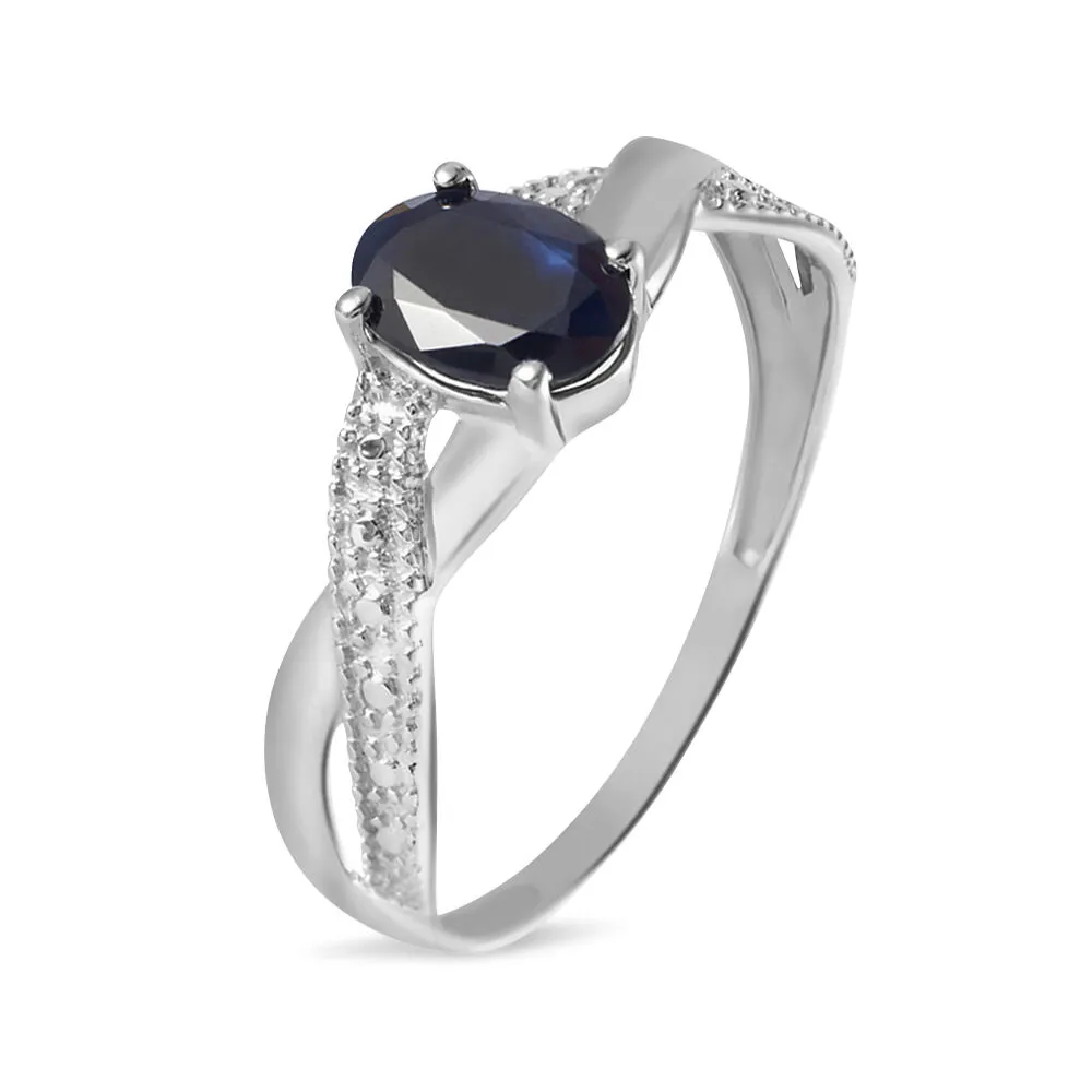 Anello Solitario Charlotte Oro Bianco 375/1000 Zaffiro 0,94 ct 1418710