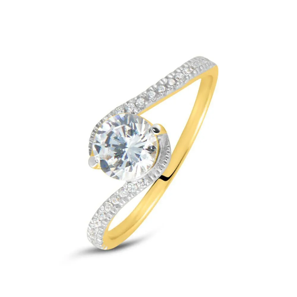 Anello Solitario Claire Oro Giallo 375/1000 Cubic Zirconia Bianco 1424714