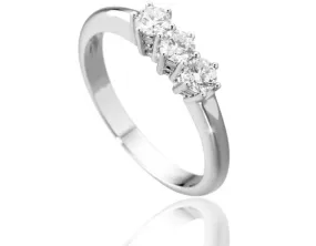 Anello Trilogy Roger Gems con 3 Diamanti Naturali IF 0.30ct in oro bianco 18kt
