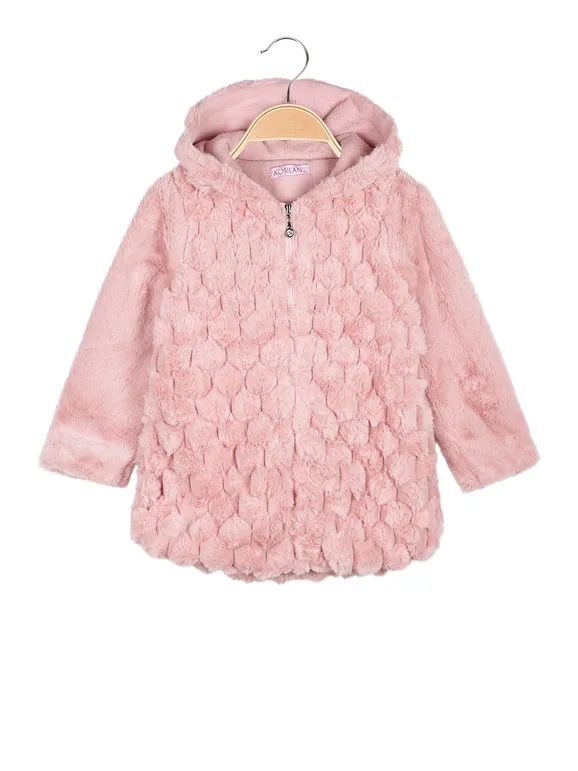 Aosi Lan Veste en fausse fourrure fille à capuche