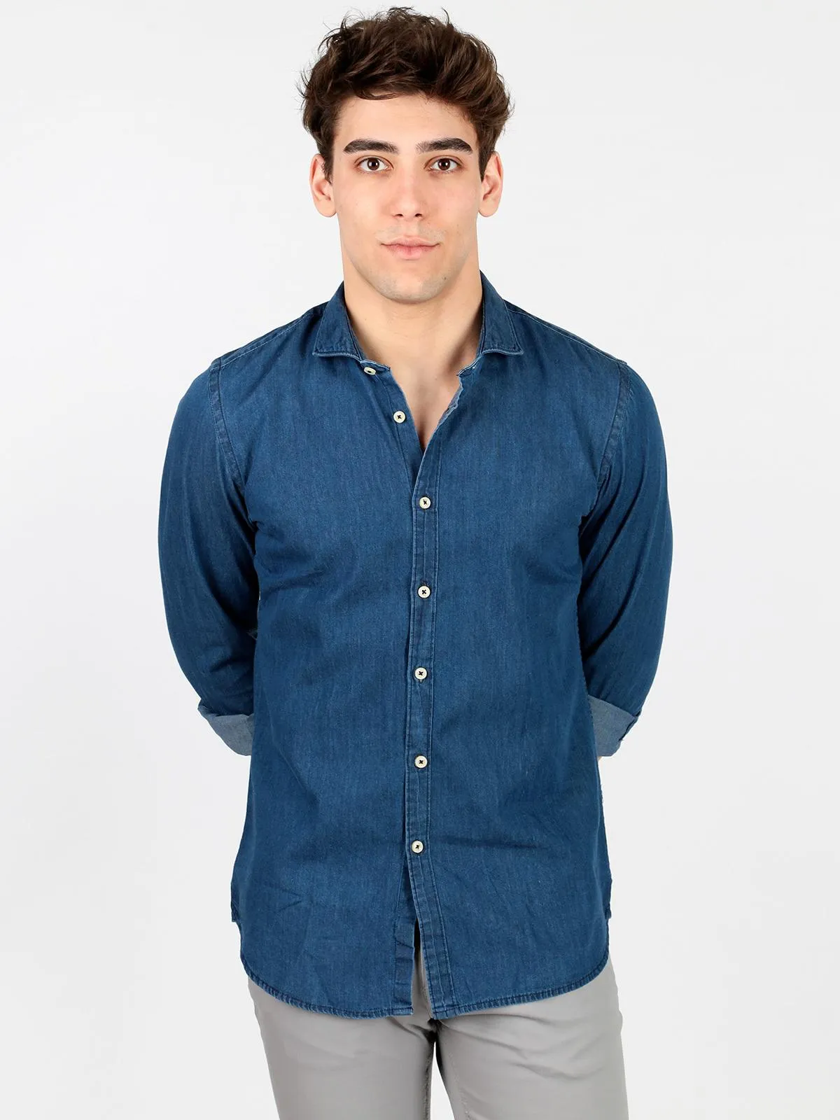 B-Style Chemise en jean de coton