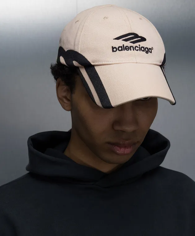 Balenciaga Cappellino beige di 3B Sports Icon con ricamo logo 766860410B2M