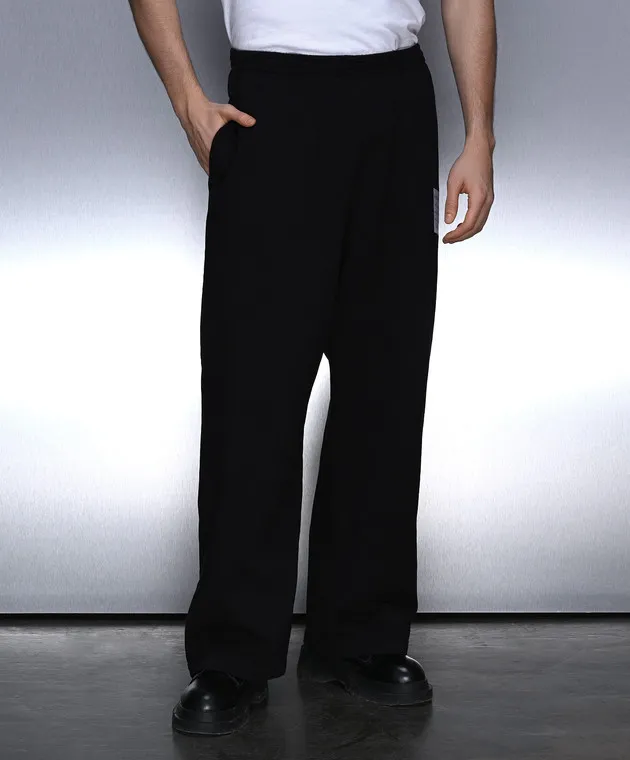 Balenciaga Pantaloni della tuta neri con logo 767853TPVN3