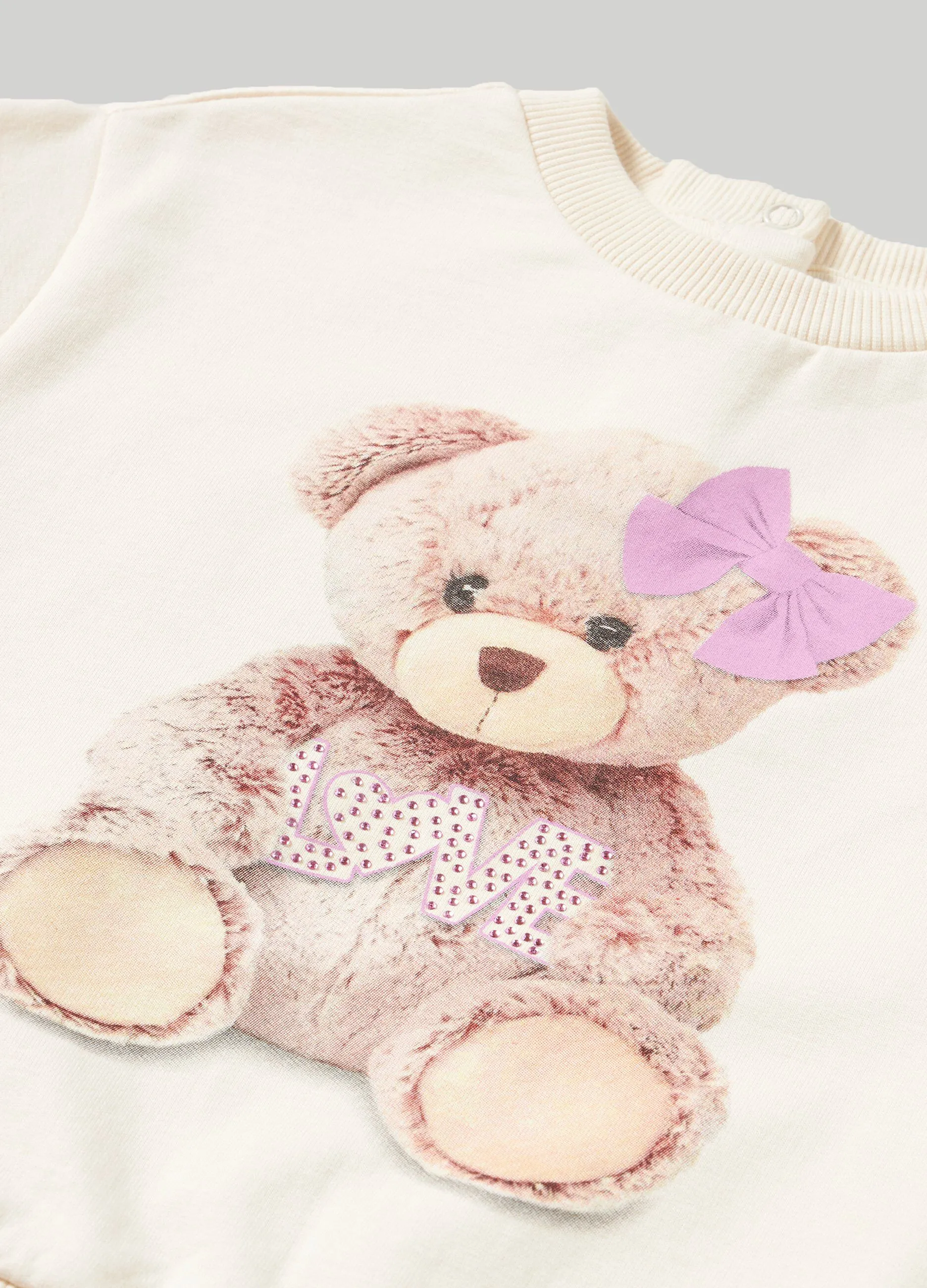 BLUKIDS  Felpa in cotone elasticizzato con stampa neonata