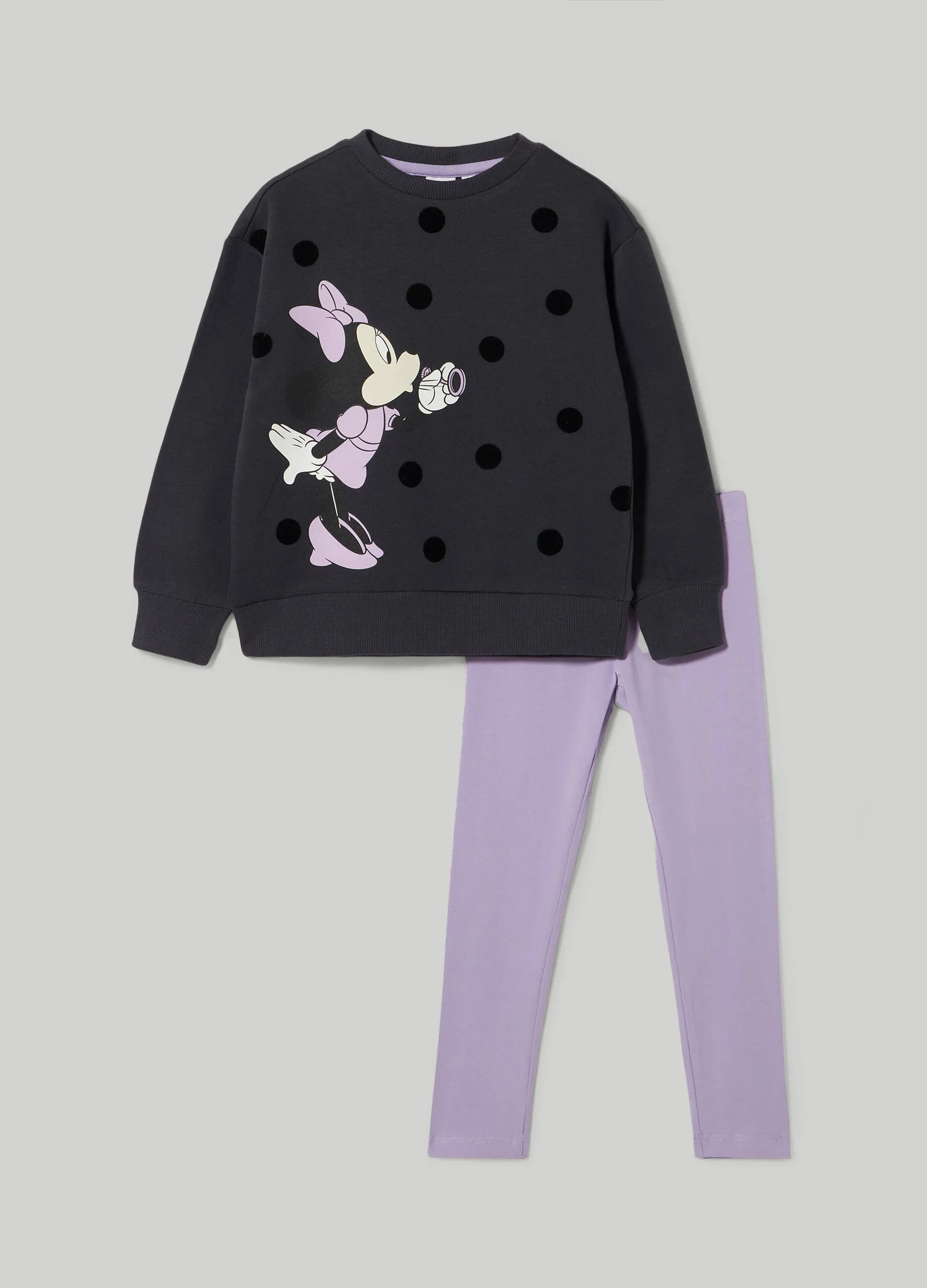 BLUKIDS  Jogging set in cotone con stampa Disney bambina
