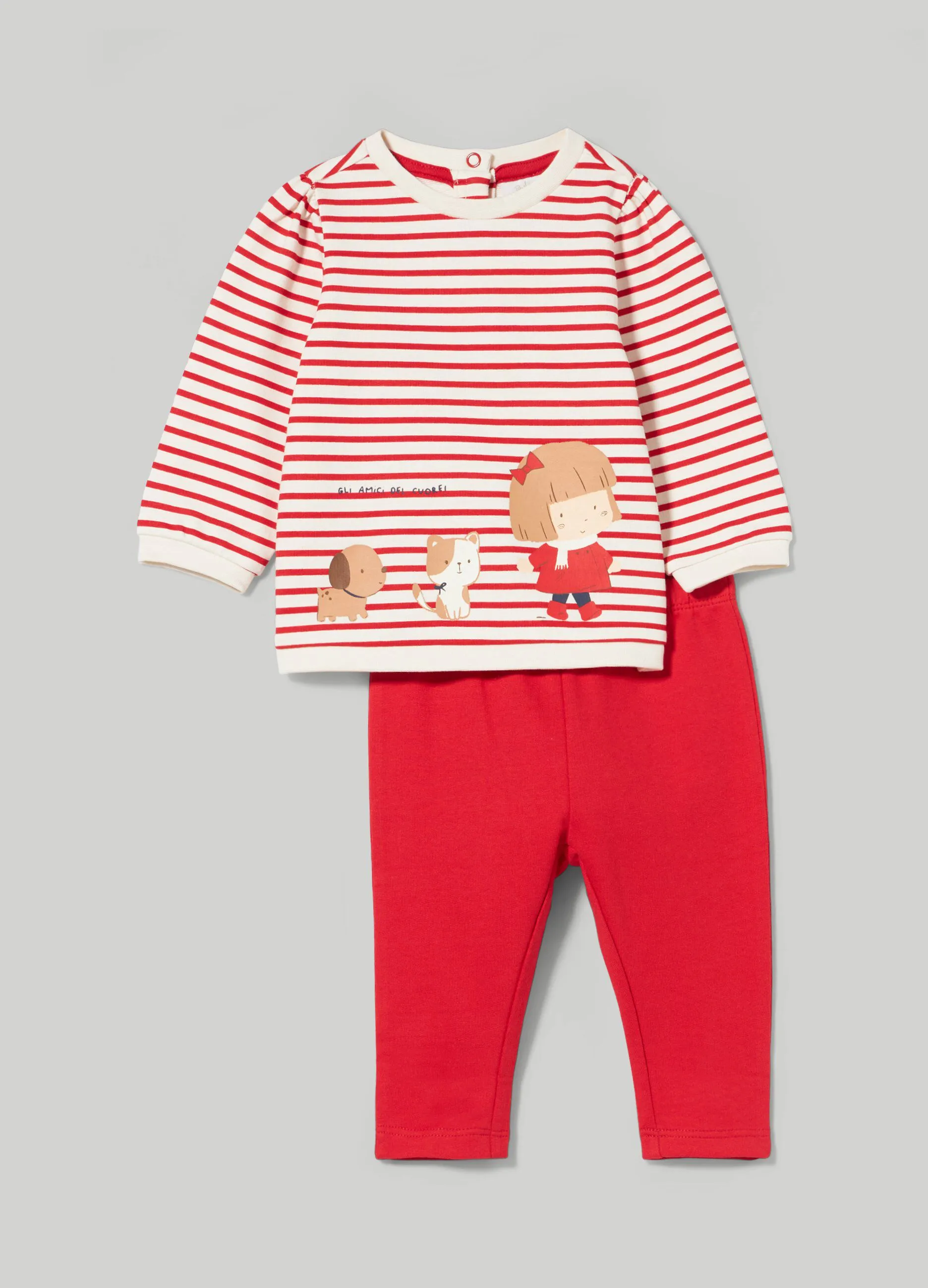 BLUKIDS  Jogging set in french terry neonata