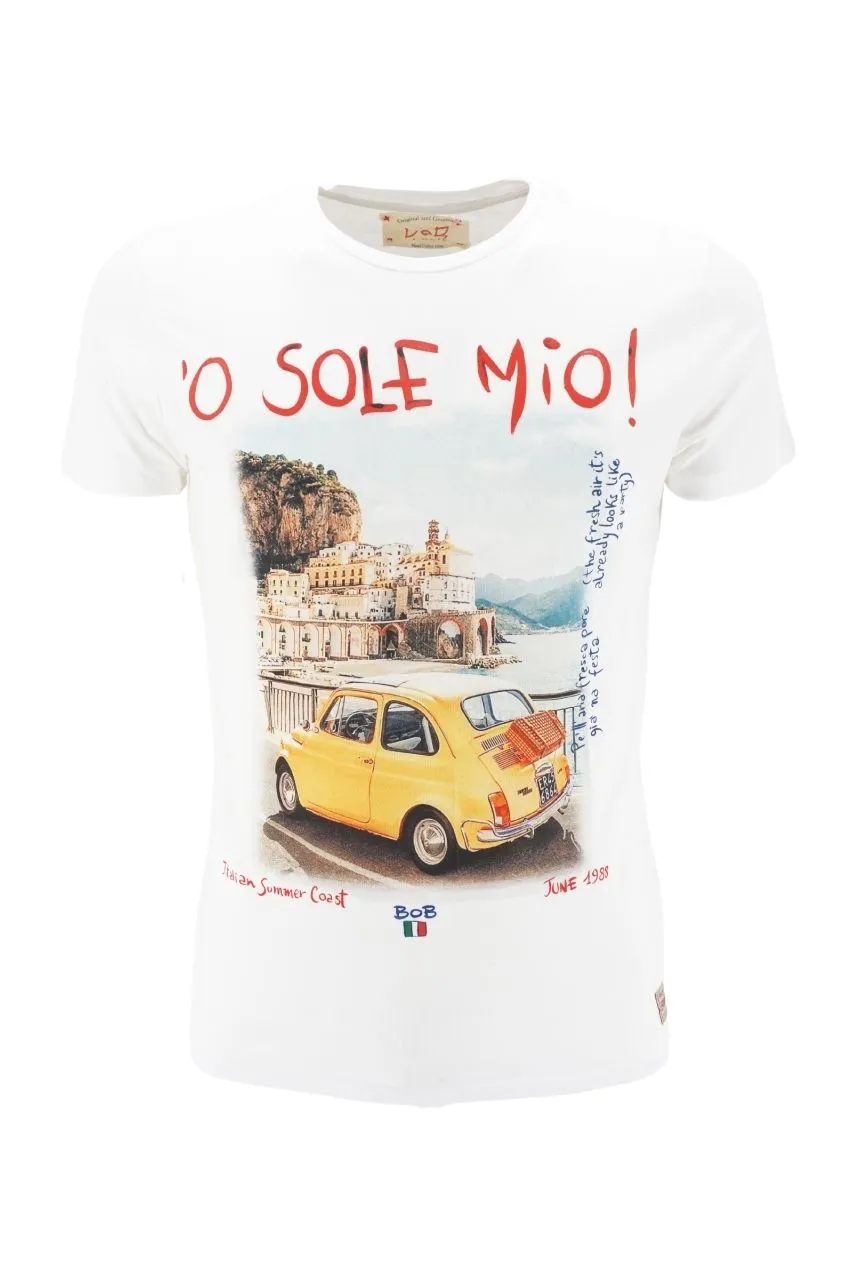 Bob T-Shirt with Print / White