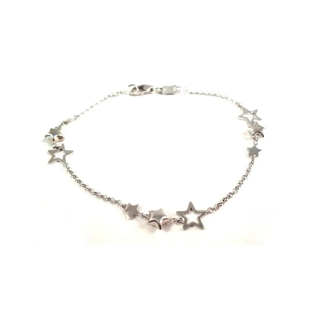 BRACCIALE DA DOONA IN ORO BIANCO 18 KT CON STELLE