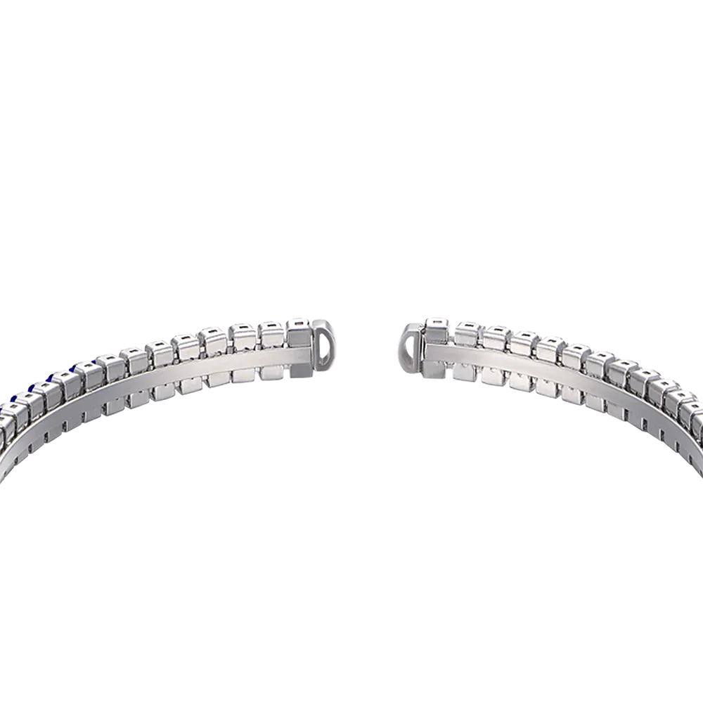 BRACCIALE DONNA IN ACCIAIO CON CRISTALLI BLU