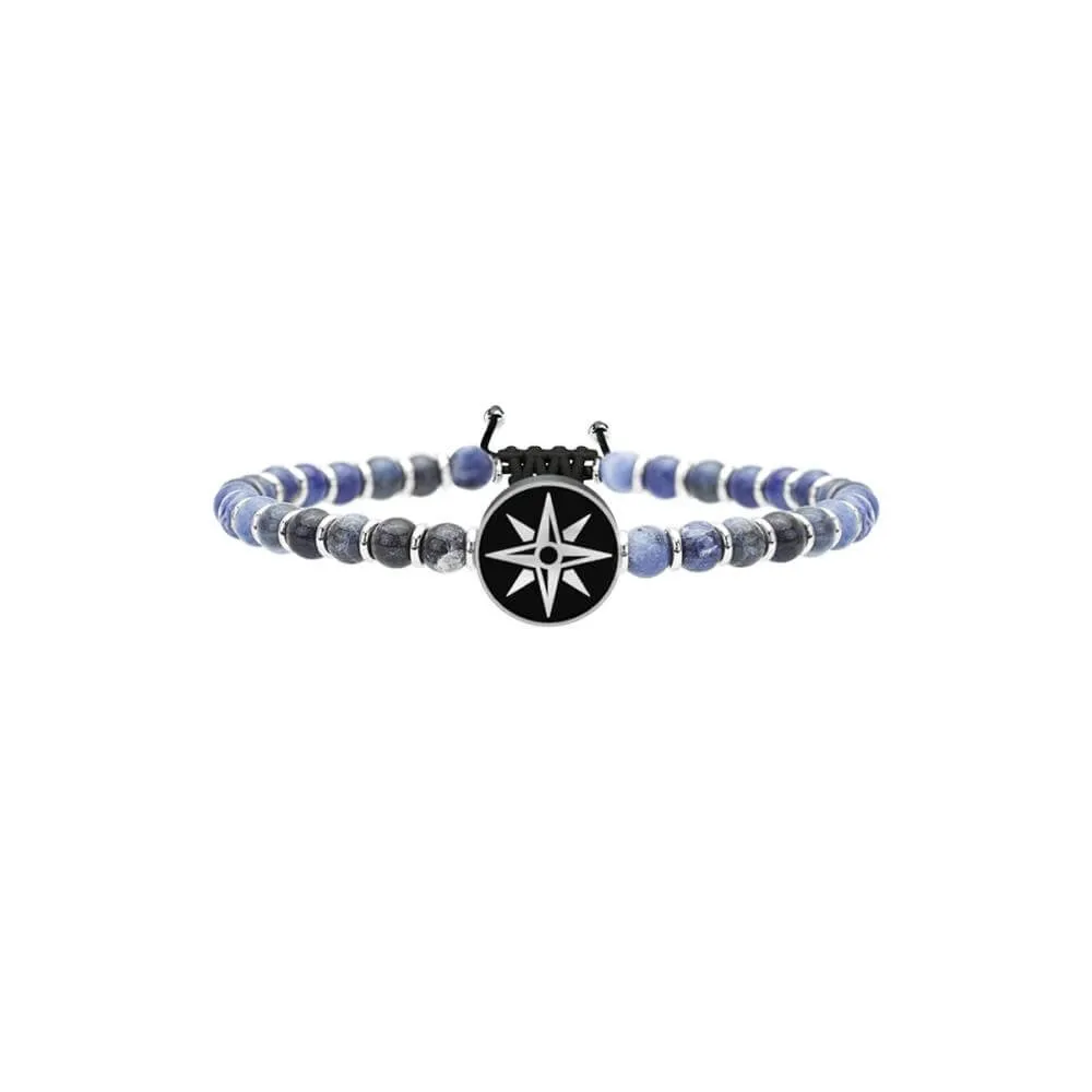 Bracciale Kidult Uomo – Rosa dei Venti | Libero ed Intrepido – in Acciaio e Sodalite – 731215