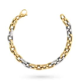 Bracciale oro bianco giallo catena grande 19,5cm