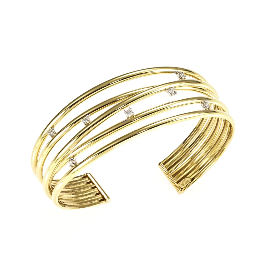 Bracciale Rigido da Donna in Oro Giallo con Diamanti – 5624/B