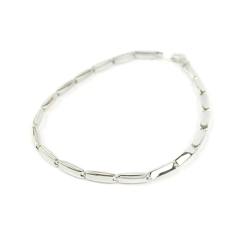 Bracciale uomo lineare in oro bianco