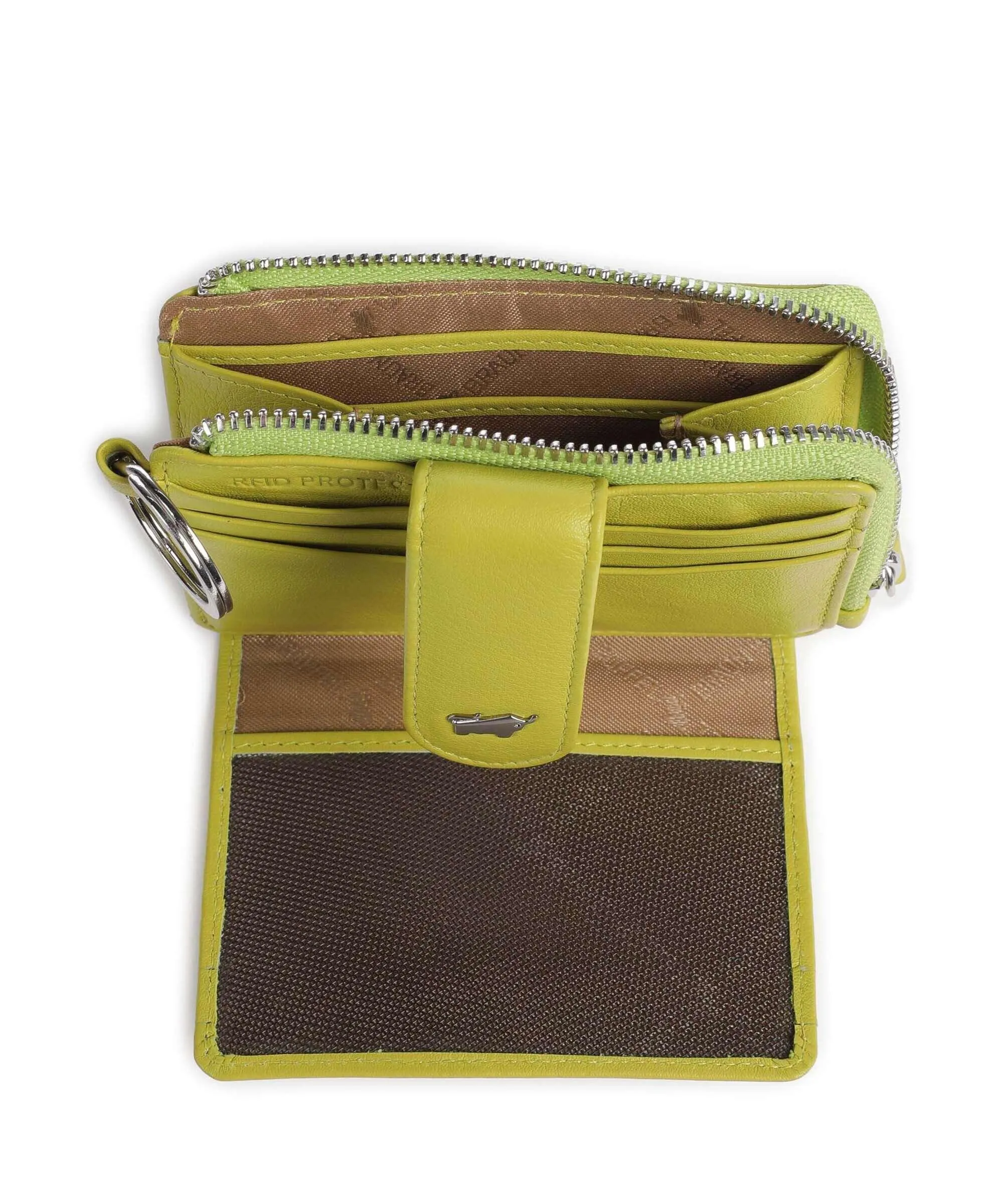  Braun Büffel Joy RFID Porta carte di credito morbida pelle bovina verde chiaro  