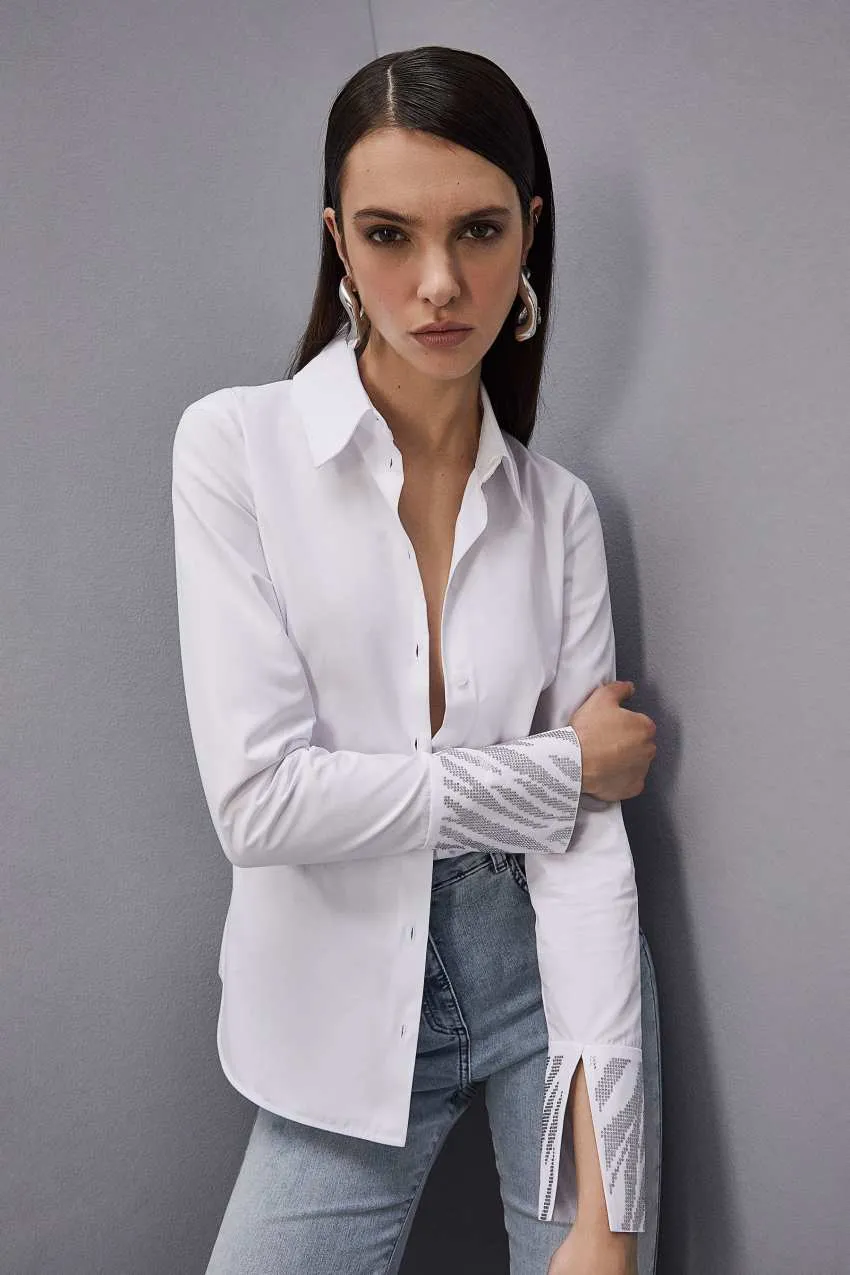 Chemise en coton avec strass