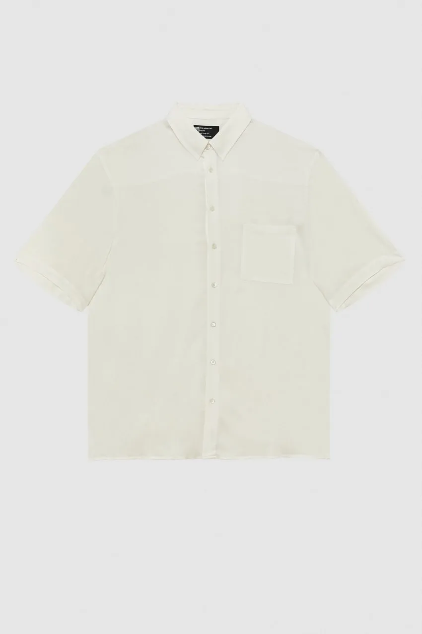 Chemise à manches courtes en sergé de viscose