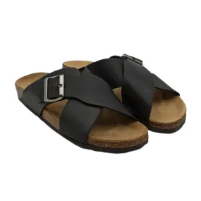 Ciabatta donna incrociata in pelle Easy n rose 1730 RUST NERO