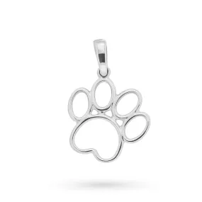 Ciondolo filo oro bianco sagoma zampa cagnolino