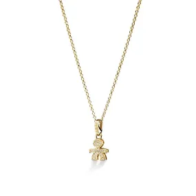 Ciondolo le bebe’ Pavé micro-setting bimbo mini oro giallo LBB253