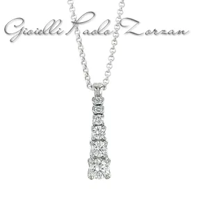 Collana Artlinea pendente scalare in oro bianco 18 kt e diamanti CD515-LB