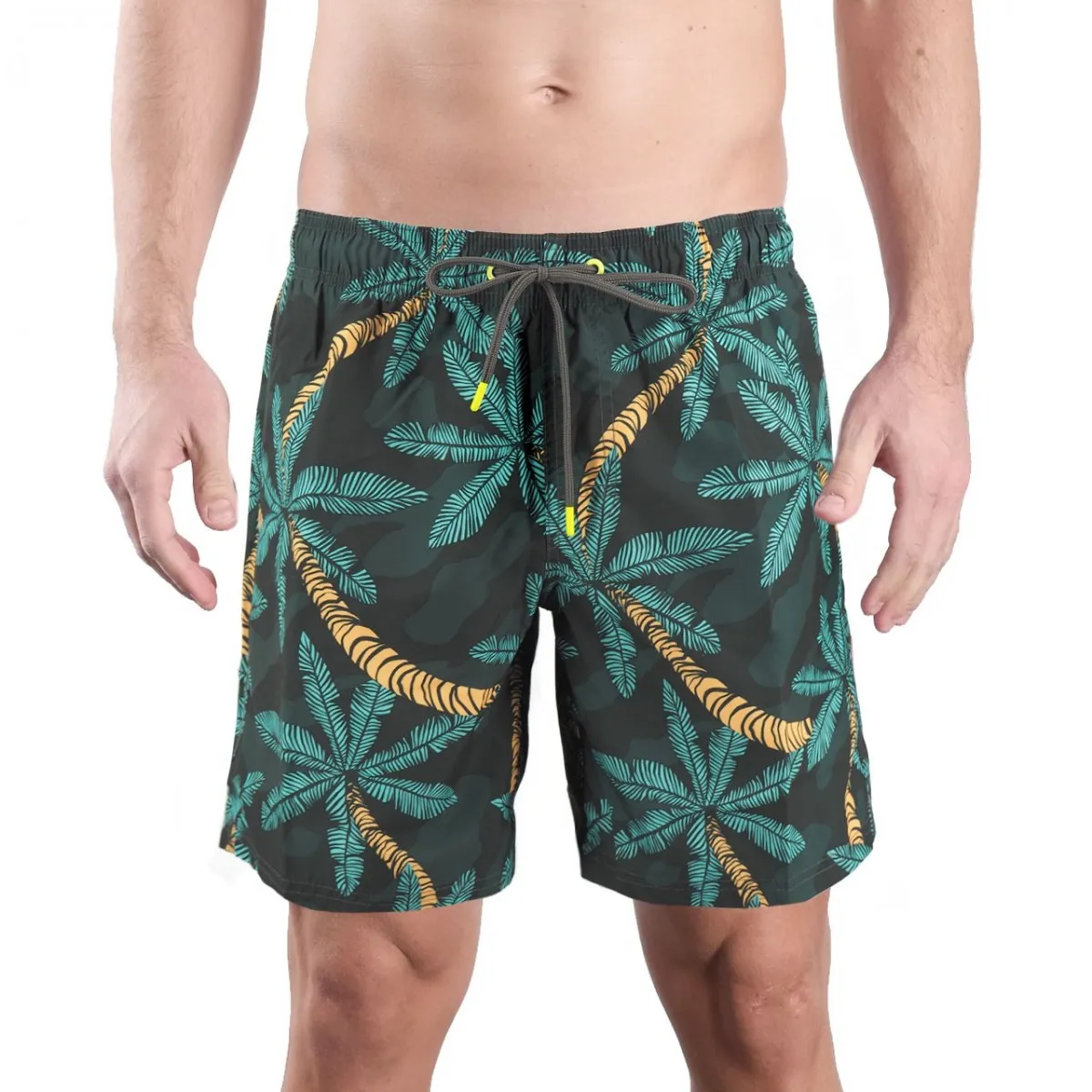 Costume Da Bagno A Pantaloncino All Over Printed, Verde