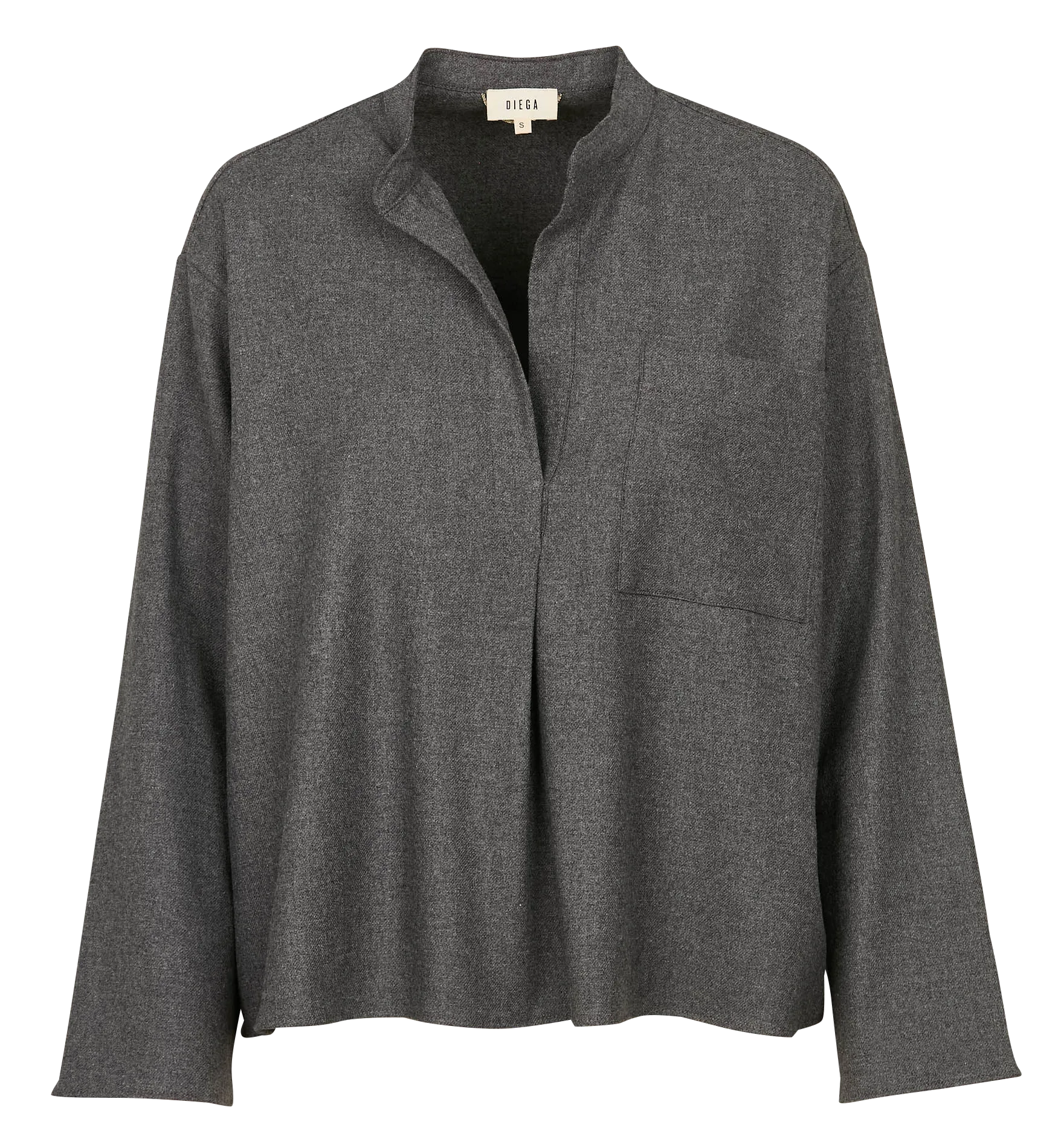  DIEGA   TISSA - Top diritto in maglia con collo alla tunisina | Grigio