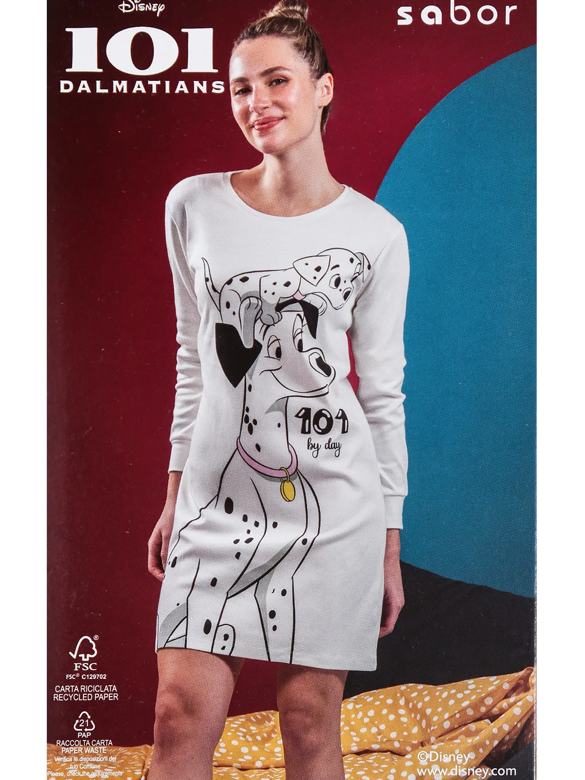 Disney 101 Dalmatiens Chemise de nuit à manches longues pour femmes
