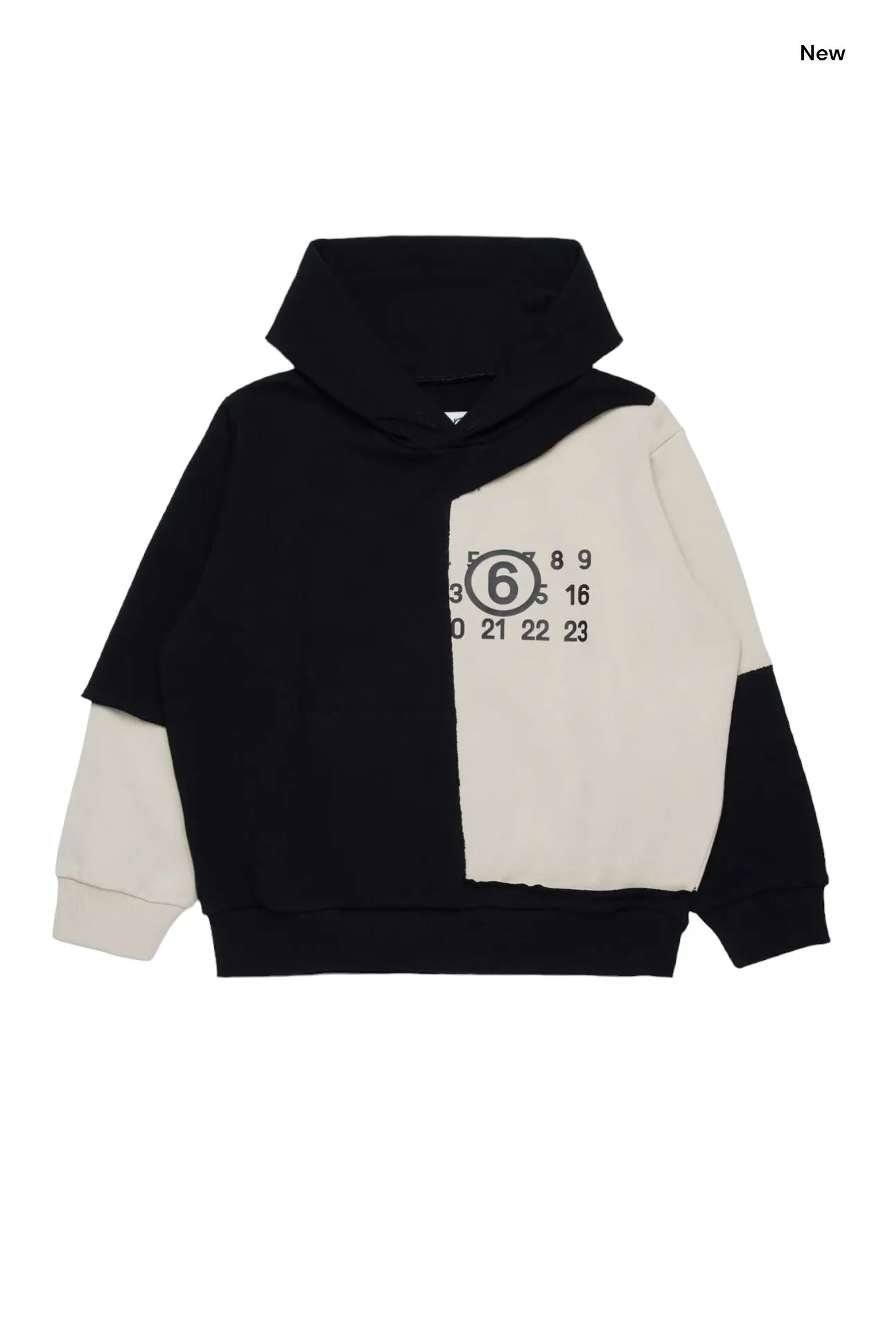 Felpa beige e nera con logo per bambini