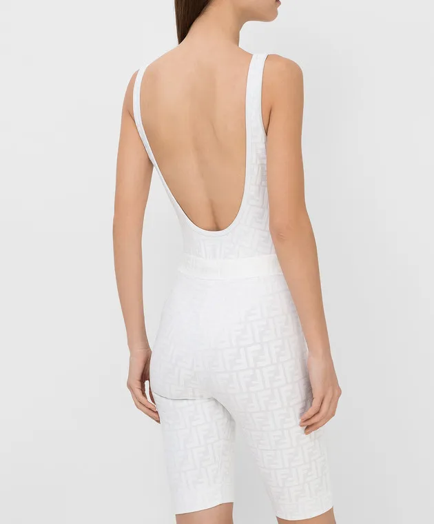 Fendi Costume intero bianco con motivo strutturato 