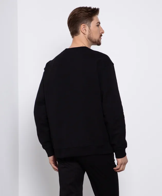Fendi Felpa nera con logo ricamato FY3938AILE