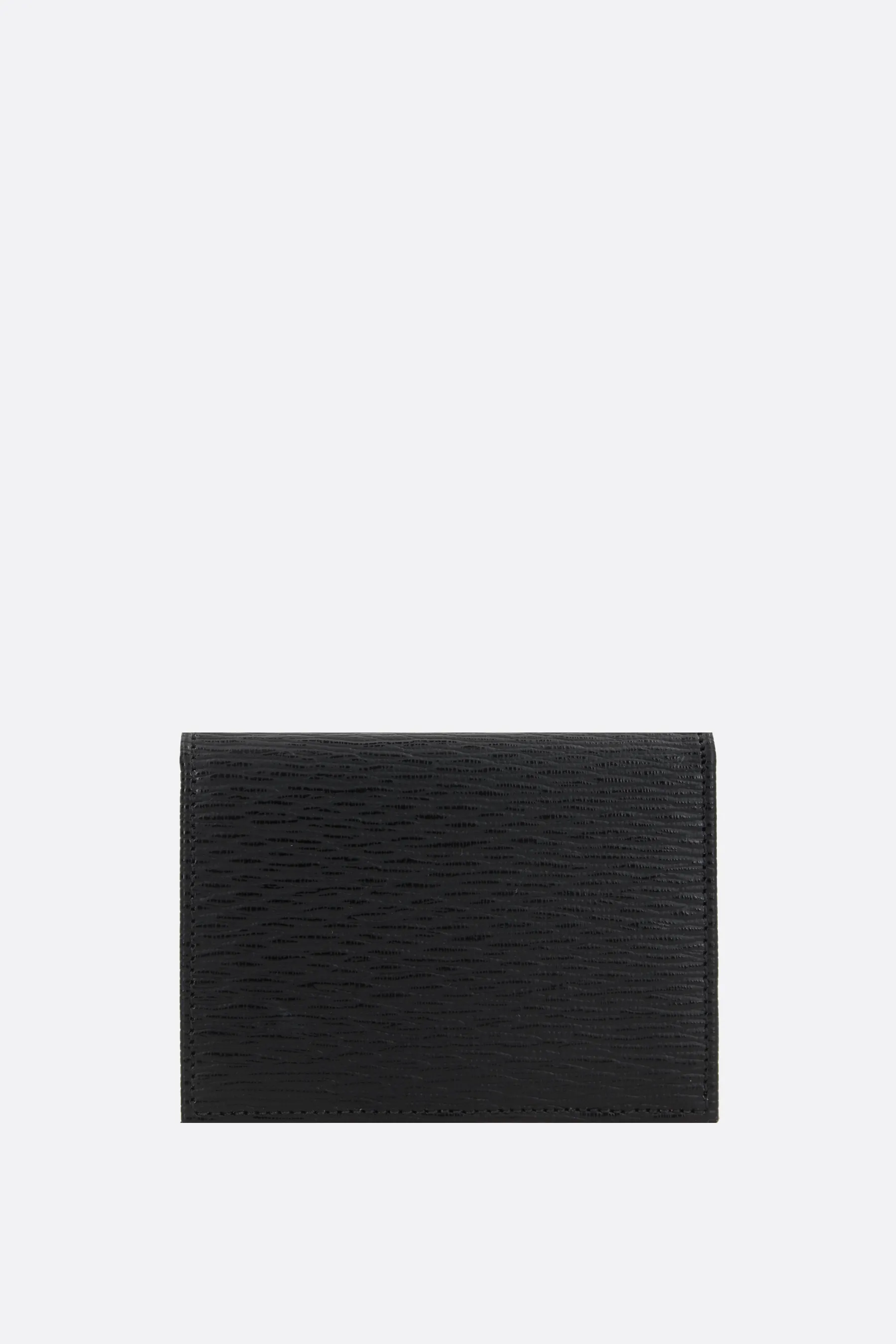  FERRAGAMO porta carte a libro Gancini in pelle texturizzata 