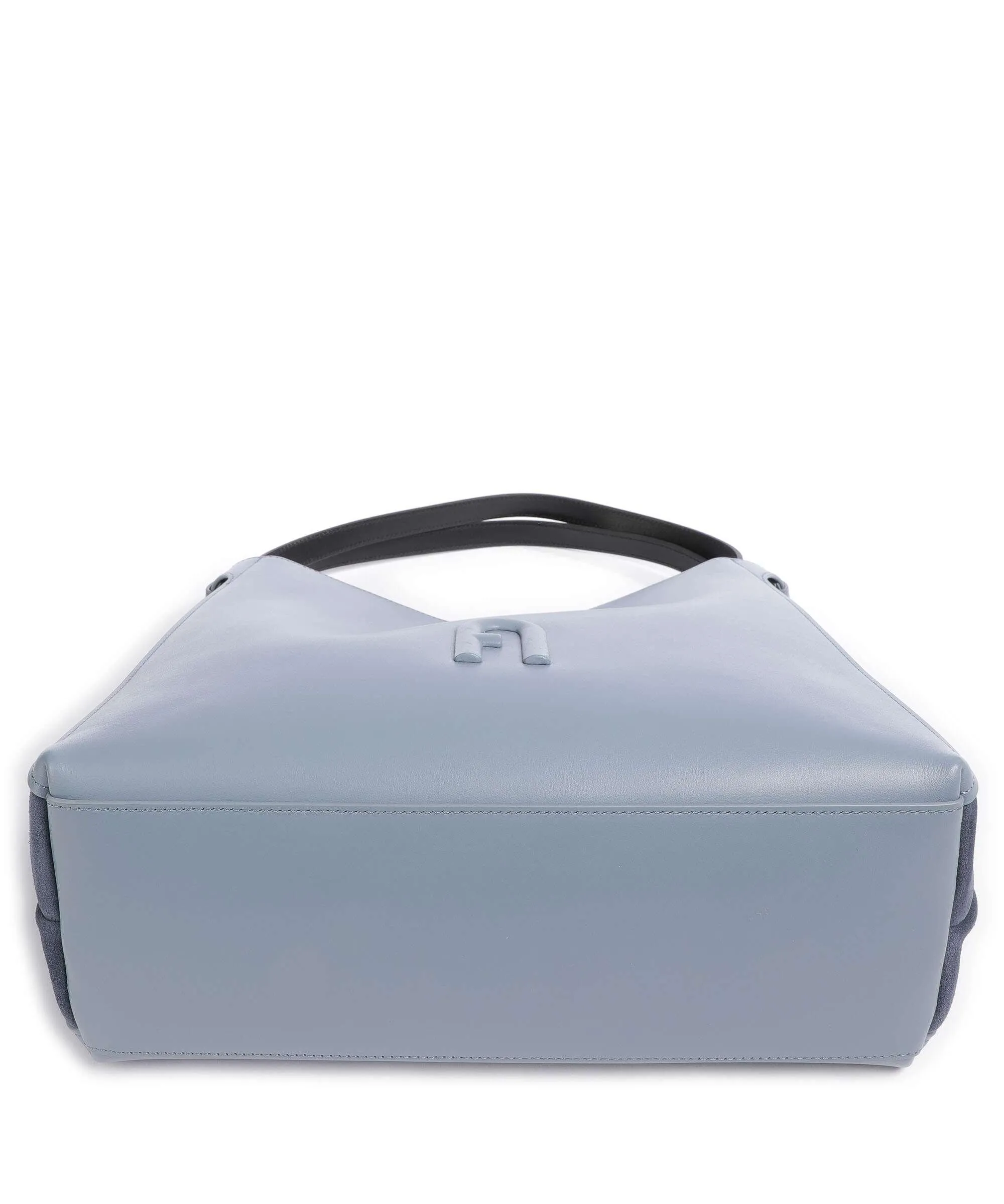  Furla Primula L Borsa hobo pelle a grana fine blu chiaro  