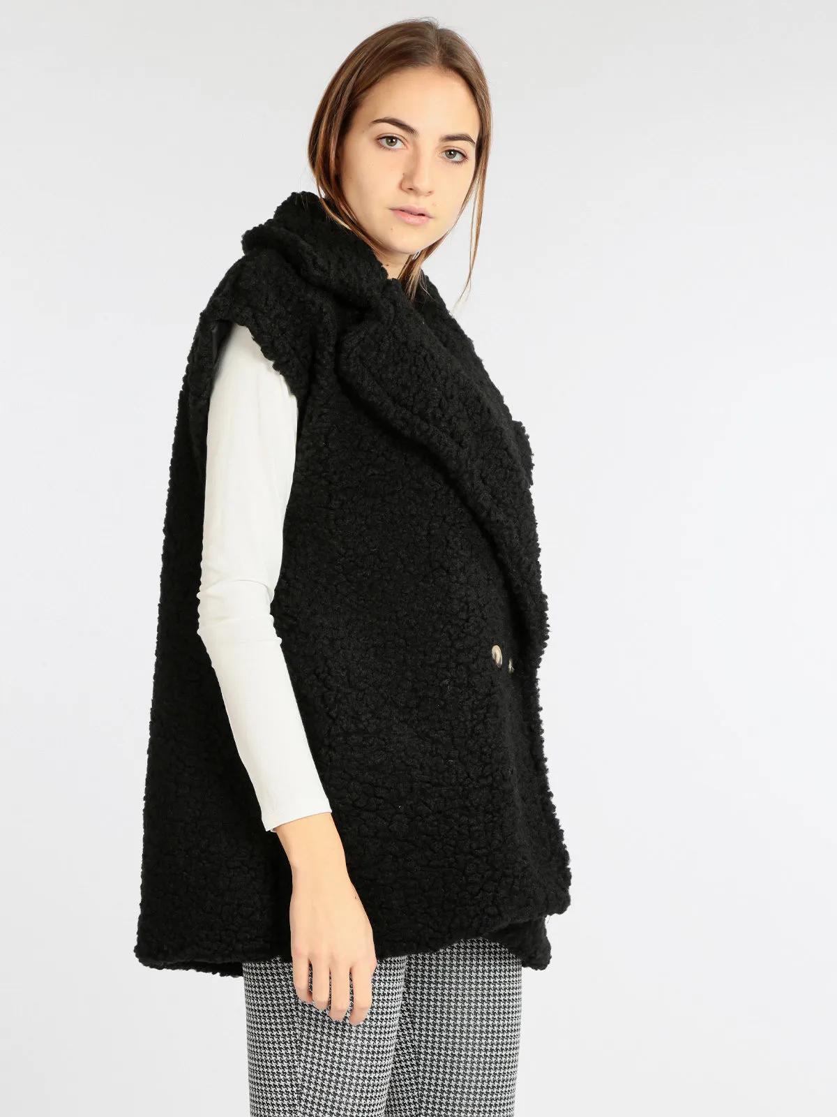 Ghisleri Veste teddy sans manches femme