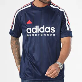 IY4506 Maglietta da calcio a righe Tiro Blu Navy