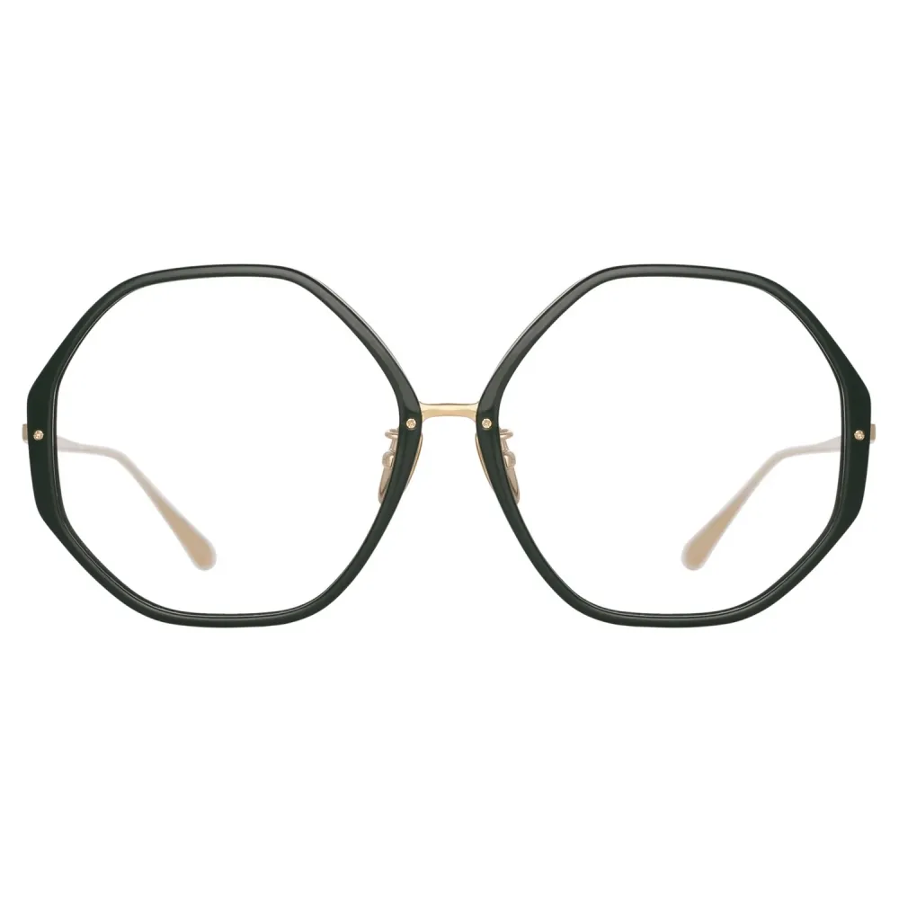 Linda Farrow - Occhiali da Vista Alona Hexagon in Verde - LFL901C23OPT - Linda Farrow Eyewear