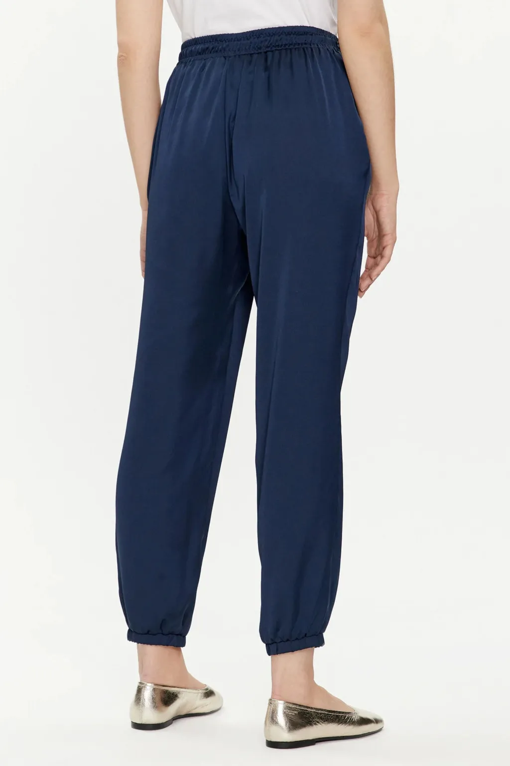 LIU JO PANTALONE JOGGING CON LACCIO IN RASO BLU SCURO 4253