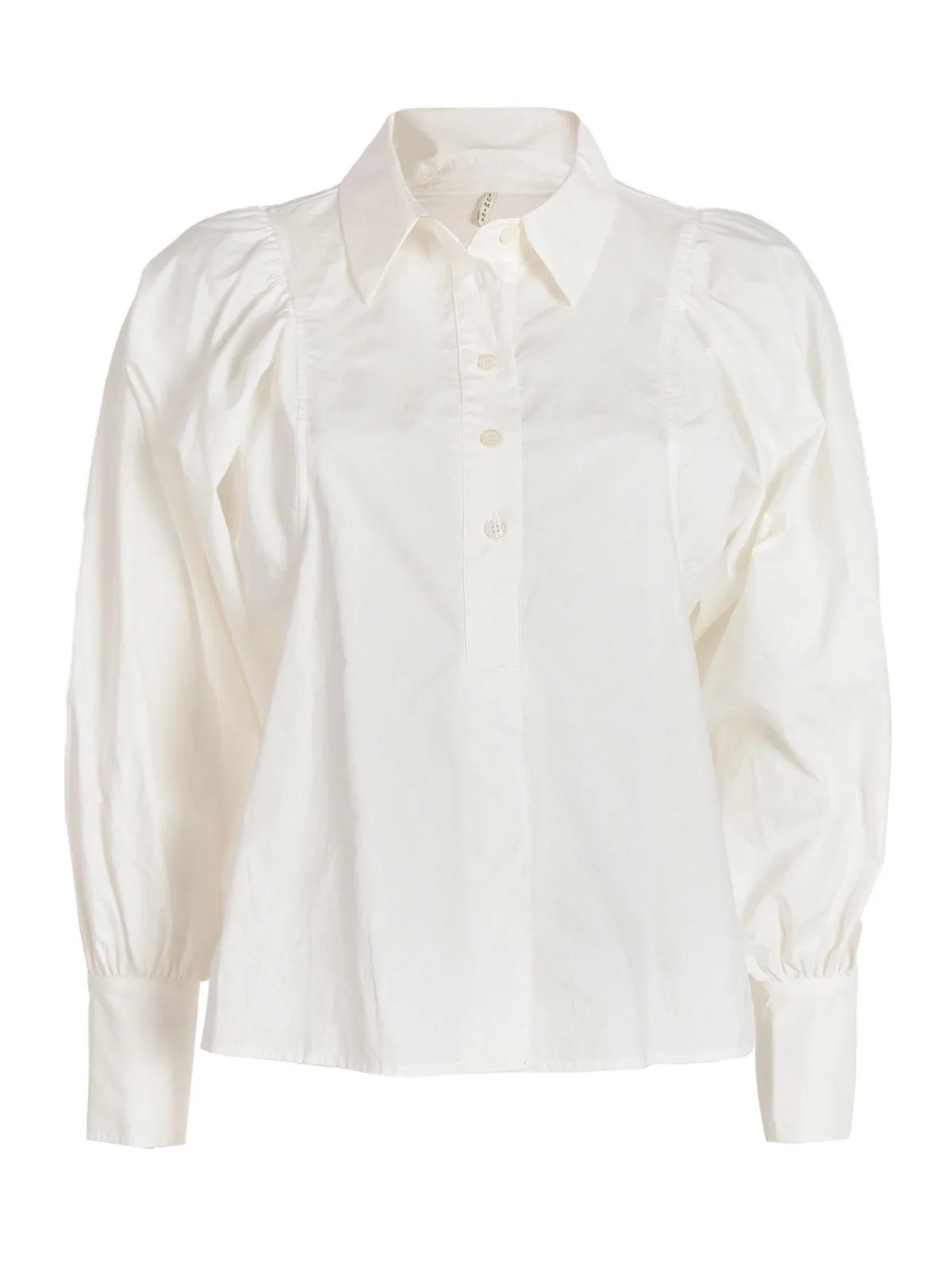 Lumina Chemise femme en coton à manches ballon