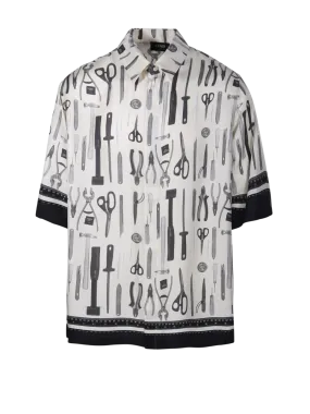 MEN FENDI WHITE SILK SHIRT