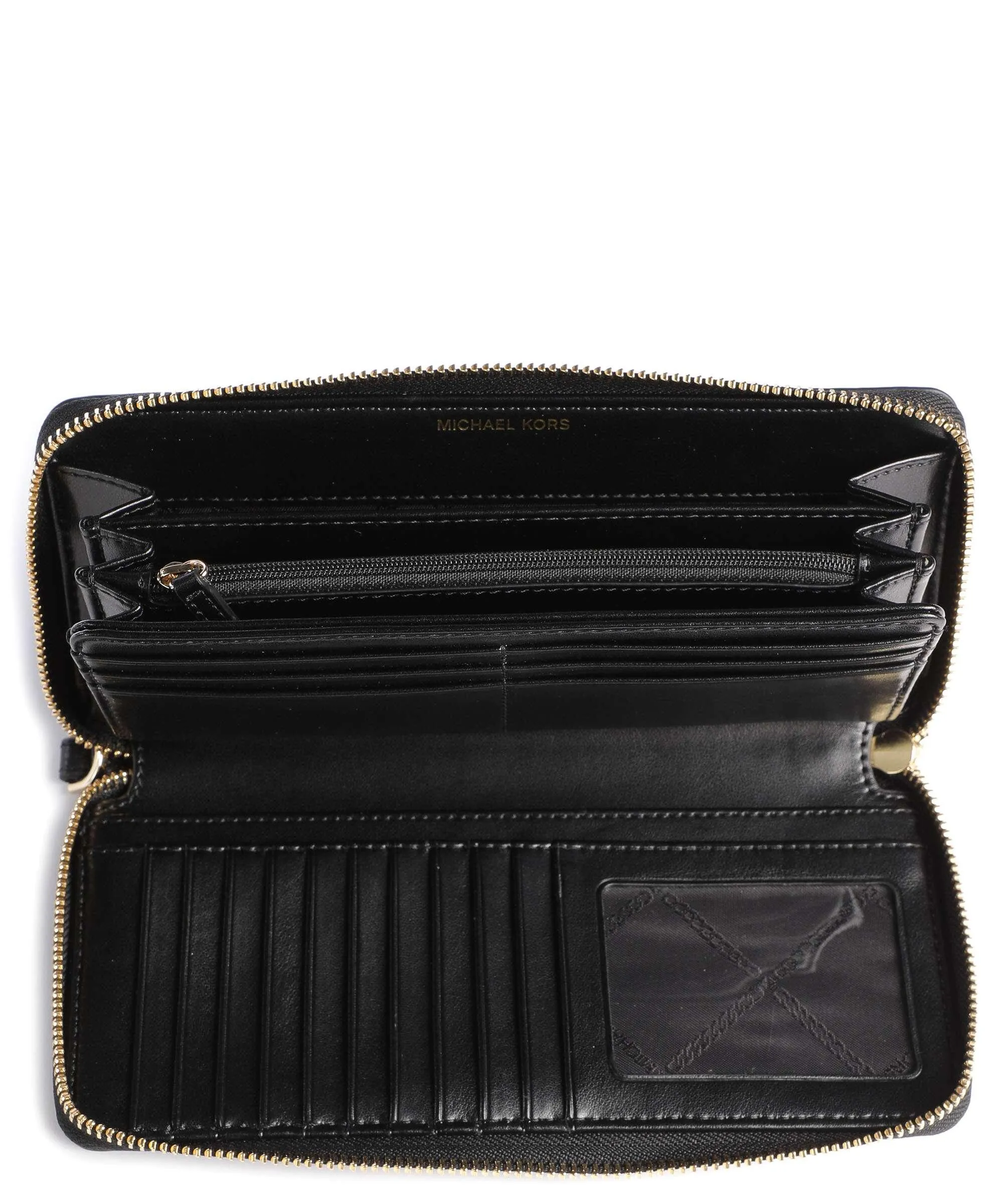 Michael Kors Jet Set Portafoglio pelle di vacchetta grana nero  