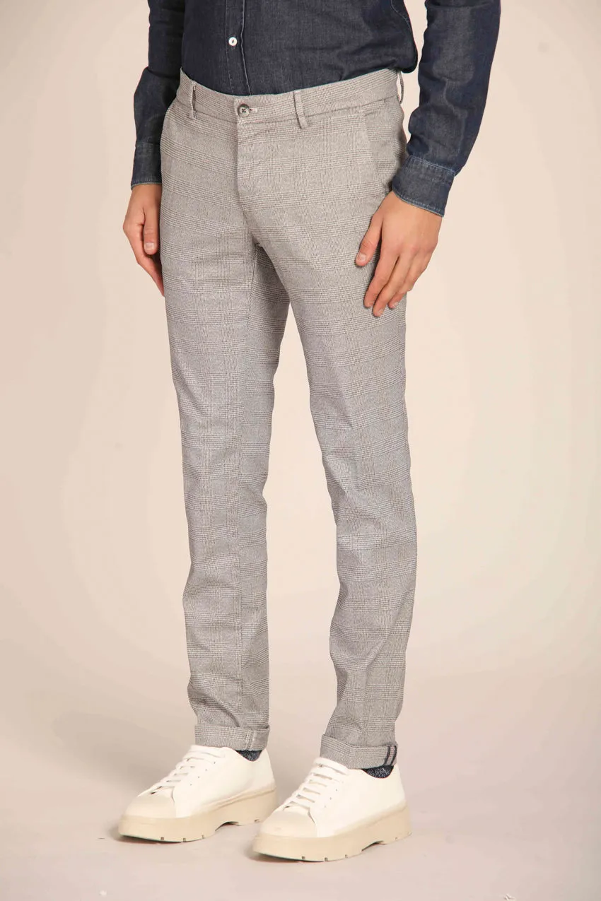 Milano Style pantalon chino homme en gabardine stretch avec motif gallois-escla coupe slim 