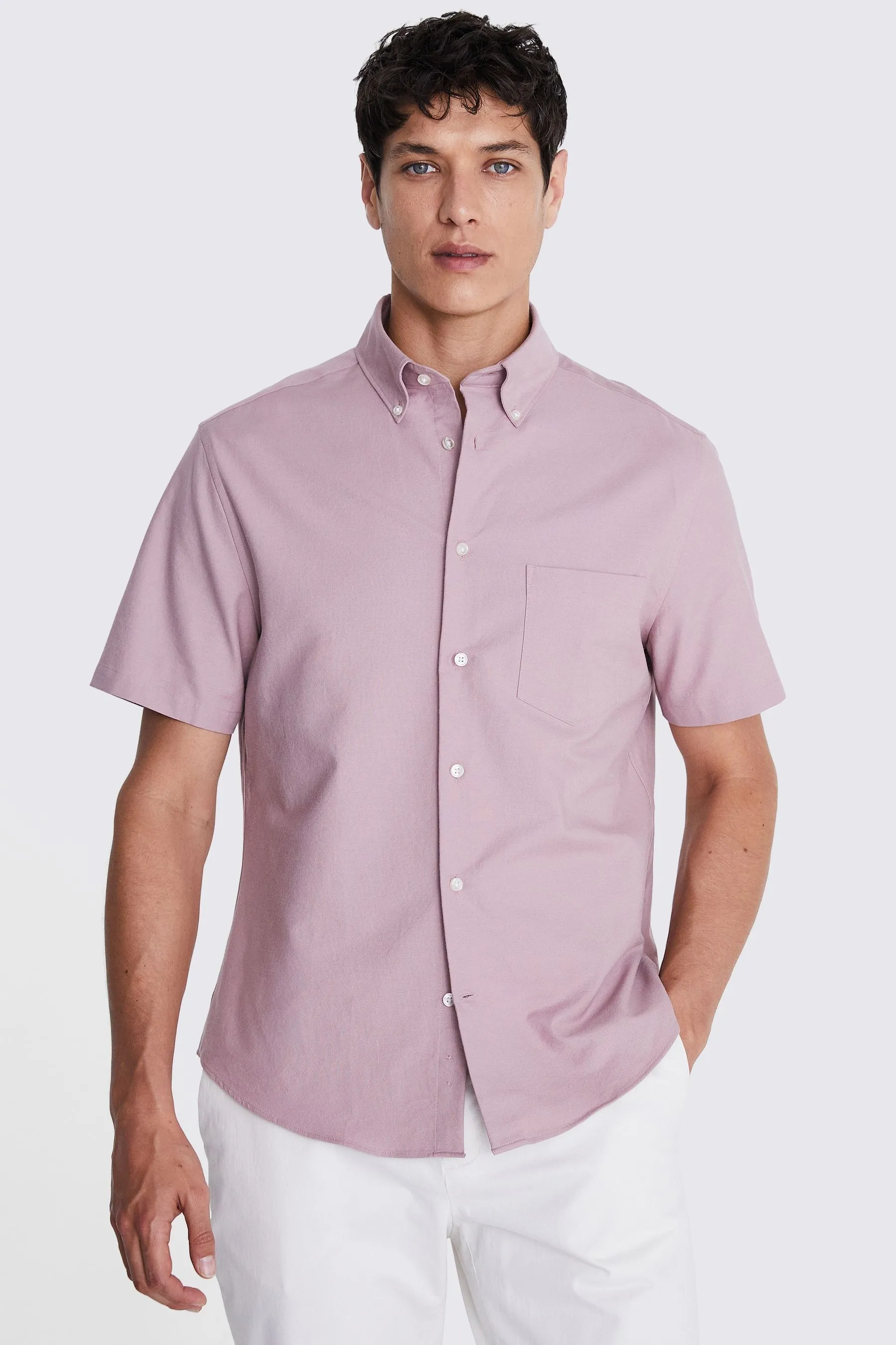 MOSS Short Sleeve Washed Oxford 100% Cotton Shirt    