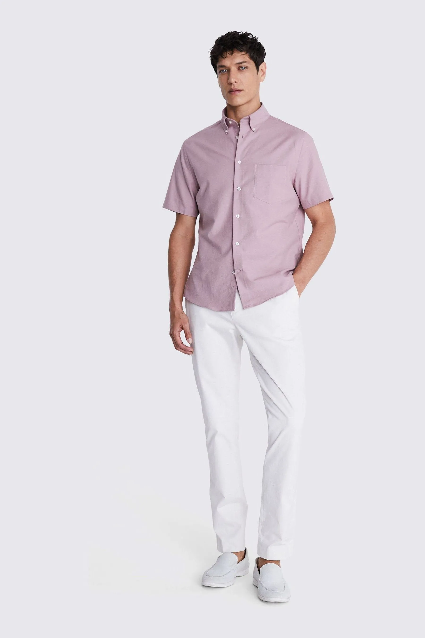 MOSS Short Sleeve Washed Oxford 100% Cotton Shirt    