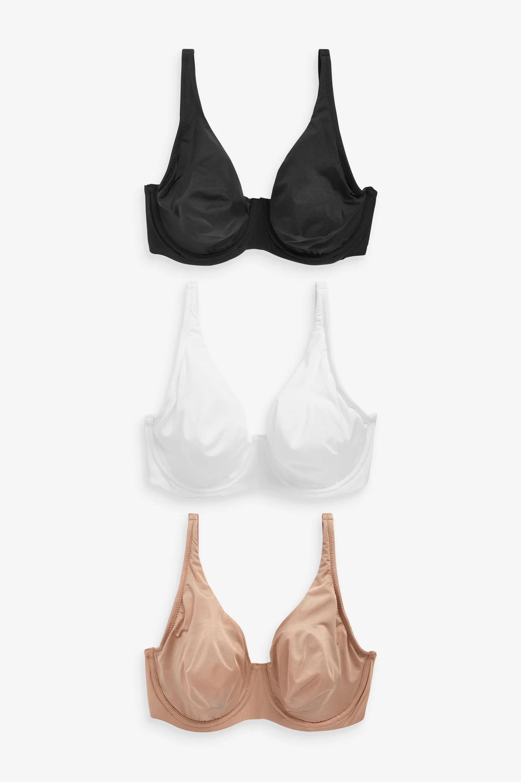 Nero/bianco/carne  - T-shirt lisciante in microfibra DD+ Reggiseni 3 Confezione