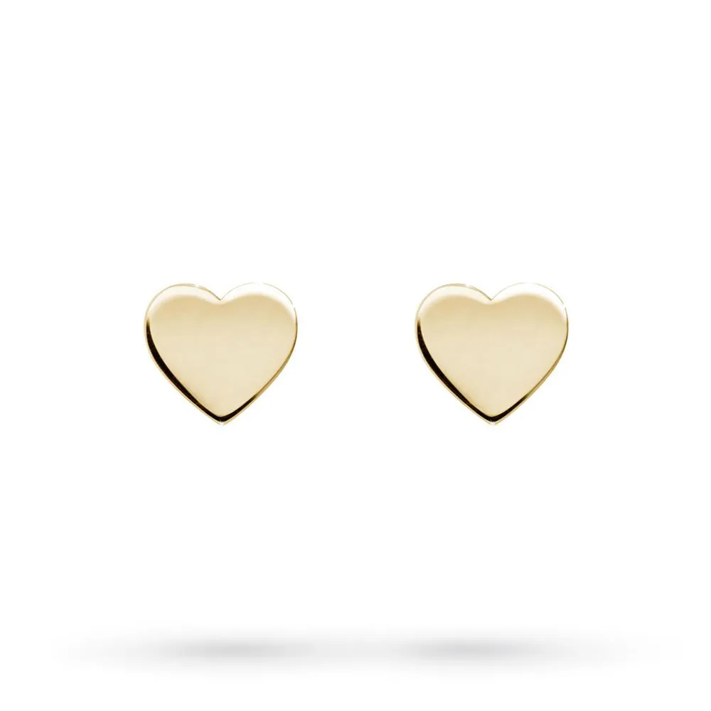 Orecchini copriforo cuore piccoo oro giallo 18kt