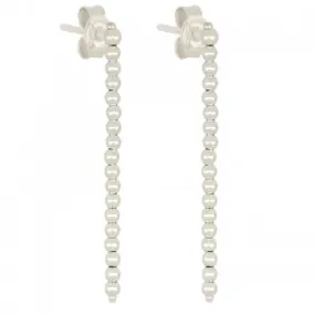 ORECCHINI PENDENTI CON PALLINE ORO BIANCO 18 KT